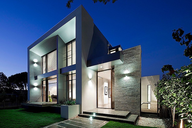 Diseño de casa moderna en esquina, fachada e interiores | Construye Hogar